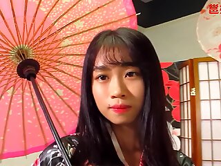 Japansk kimono bondage strumpbyxor fotfetish