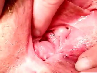 Big tits old lady in uniform fingers hairy pussy